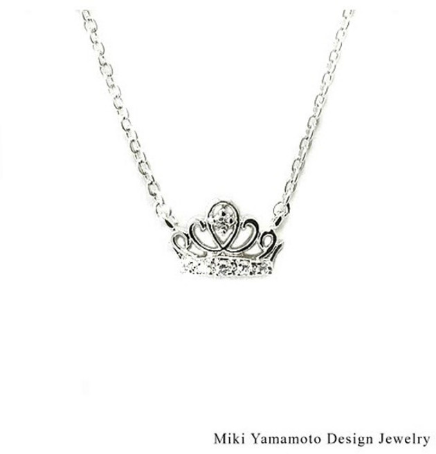 山本美樹 Princess 鏤空皇冠奧地利水晶項鍊(MIT)