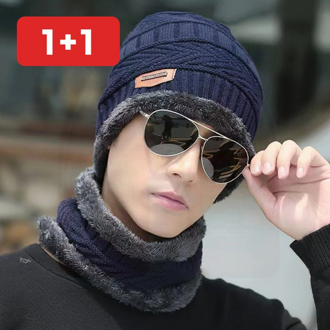 비니 넥워머 2in1 니트 남녀 방한 목후드 겨울 라이딩 머리