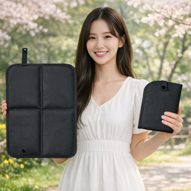 보넬티 방습 접이식 휴대용 방석, 블랙