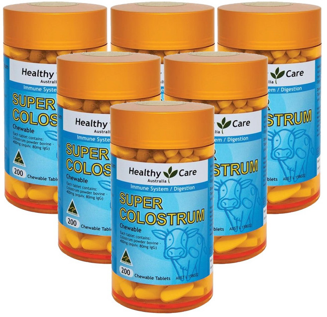 헬씨 케어 수퍼 콜로스트럼 (초유) 400mg 200 츄어블정 X 6개, 1세트, 200정