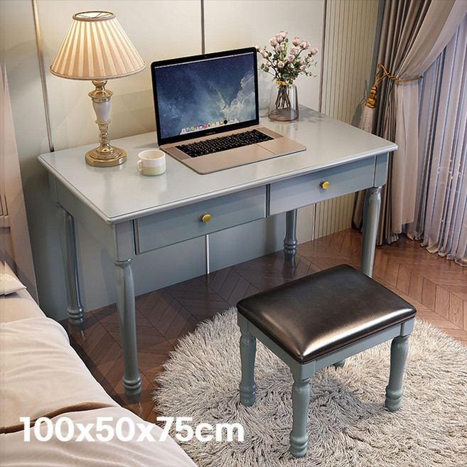 툴앤퍼니 엔틱 서재 책상 고급 빈티지 원목 테이블 북유럽, B 스툴미포함