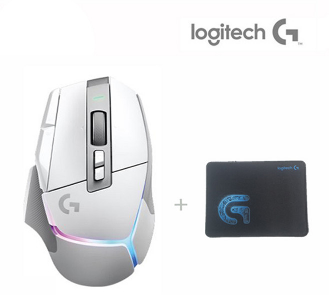 로지텍코리아 (정품) 로지텍 G502 X PLUS 무선 게이밍 마우스 + G 로그 마우스 패드, 화이트+G 로그 마우스패드
