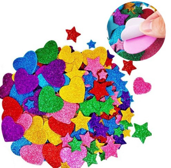 베러워커스 eva 반짝이 펠트 스티커, 100개, 색상혼합