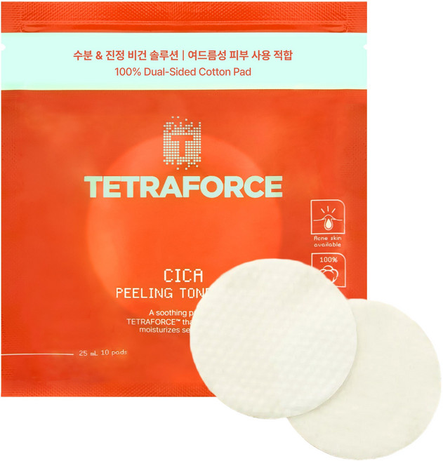 테트라포스 시카 필링 토너패드 소포장 휴대용 각질케어, 1개, 10매입