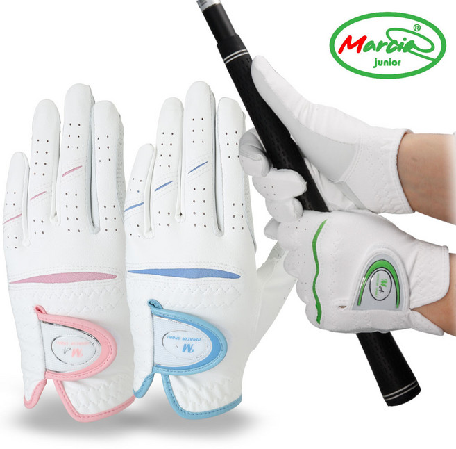 마르시아골프 주니어용 반양피 골프장갑 남아/여아용, 블루