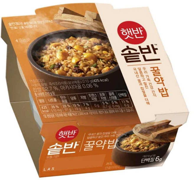 햇반 솥반 꿀약밥, 210g, 1개