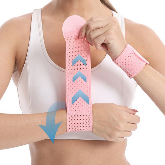 바이모던 얇은 통기성 메쉬 손목 보호대 핑크 2p, 1개