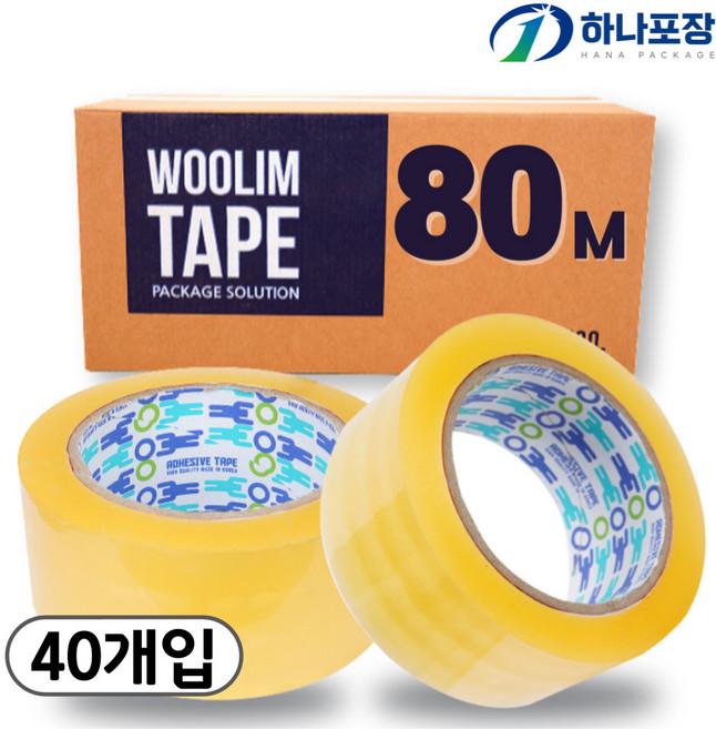 하나포장 박스테이프 투명 경포장 57MIC 80M, 40개