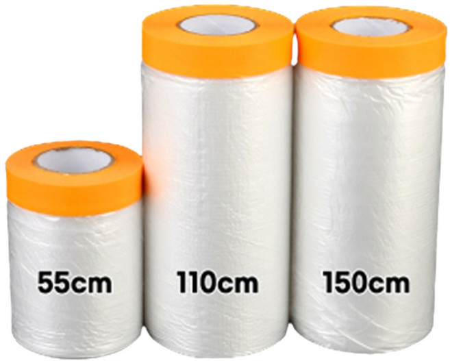 마스킹 비닐테이프 페인트 인테리어 보수 공사 보강 보호 락카칠 도장 diy 55cm 110cm 150cm 25M, 1개