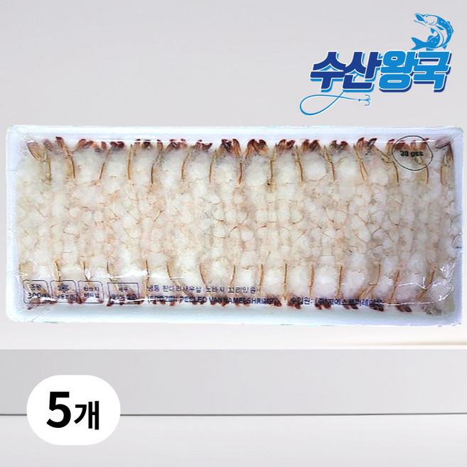 수산왕국 노바시새우 튀김용 제수용 30미 300g, 5개