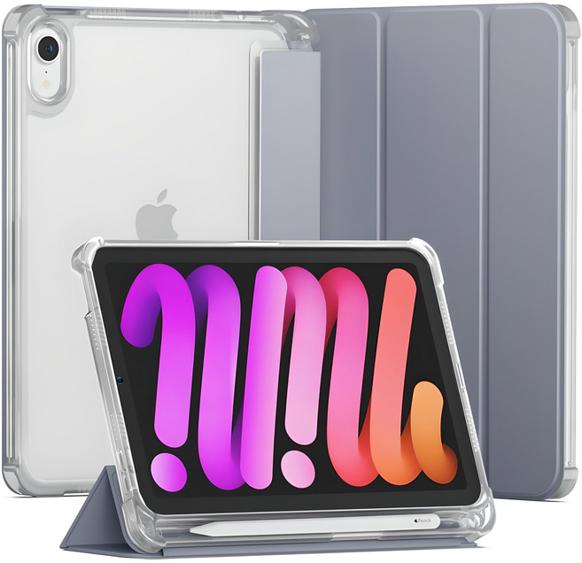 신지모루 클리어 애플펜슬 수납 아이패드 케이스, 라벤더 퍼플, 1개