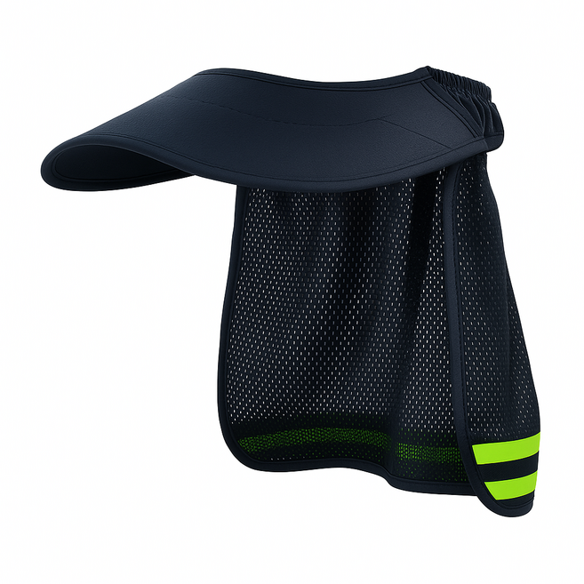 아띠꼴로 용광로 날씨 필수템 안전모 햇빛가리개 썬캡 그늘막 모자, 형광네이비, 1개