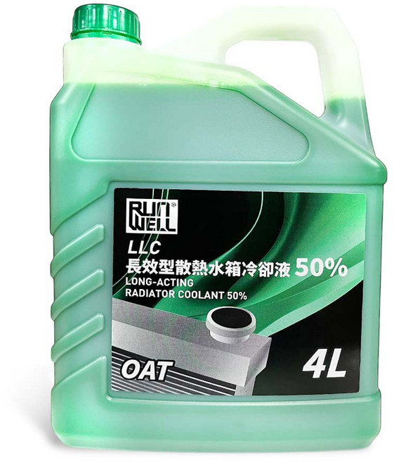 油工廠 OIL FACTORY 50%長效型散熱水箱冷卻液 4L 50%預先稀釋 防凍防鏽, 1個, 所有燃料類型