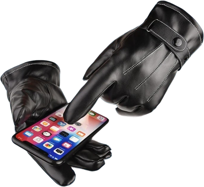 클린웰스 남성 겨울 가죽 장갑 기모 안감 방한 스마트폰 터치 핸드폰 장갑