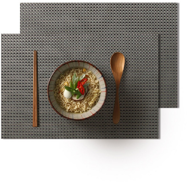 라벨르 PVC 방수 플레이팅 테이블 식탁 매트 2P, 1세트, 45.5 x 30 cm, 올리브밤