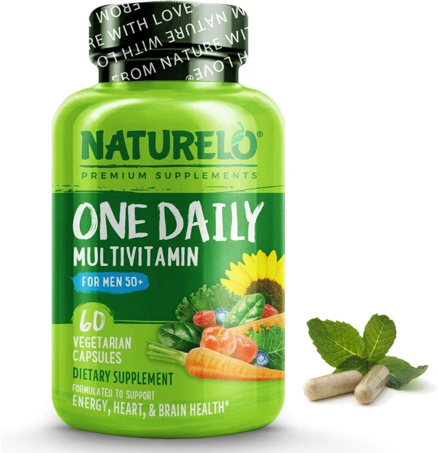 (미국직배송) 내츄렐로 남성 여성 실버 천연비타민 원 데일리 NATURELO One Daily Multivitamin for Men Women 50+, 1개, 60정 - 쿠팡