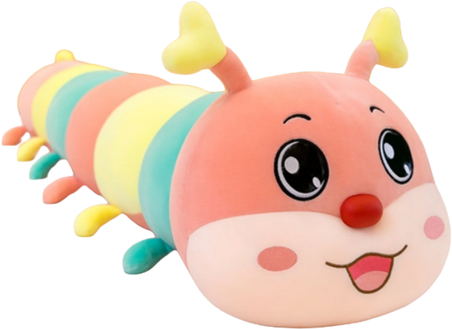 MJ21 애벌레 롱 바디필로우 안고자는 인형베개, 핑크