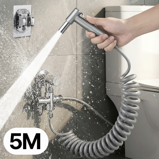 브랜드유 베란다 화장실 다용도 청소건 스프레이건, 실버5M, 1세트