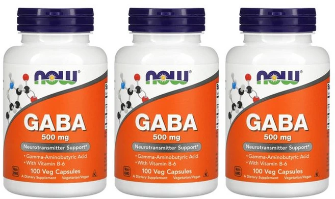나우푸드 3개X 비타민B-6 함유 GABA 500mg 베지 캡슐 100정, 3개 - 쿠팡