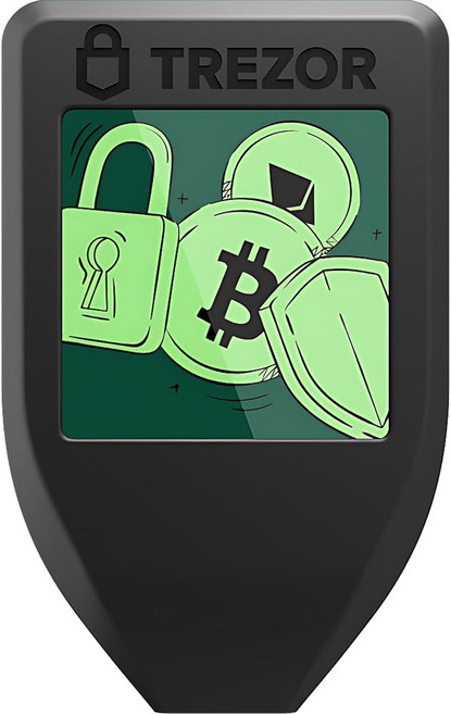 Trezor 트레조 모델 T LCD 터치스크린이 장착 암호화폐 하드웨어 지갑 최대 보안으로 비트코인 1000개 코인 보호, Black, 1)블랙, 1개