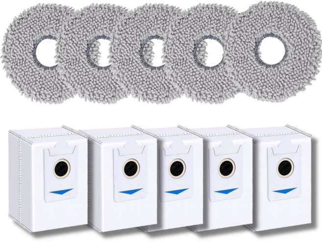 비브랜드 호환 에코백스 T30s pro 프로 / 걸레 더스트백 소모품, 1개, 물걸레5+먼지봉투5