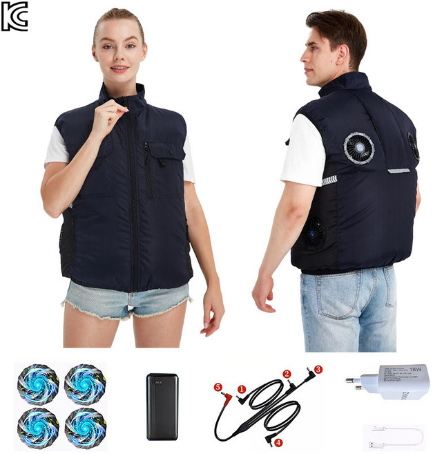 지누오 아이스 냉방 4팬 선풍기 조끼 현장팬조끼 에어컨 옷 얼음조끼 쿨 냉풍 여름작업복
