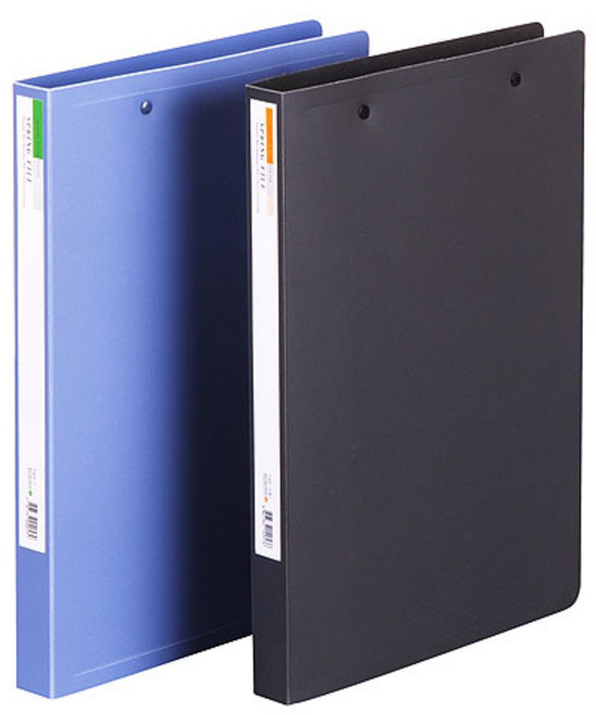 [문화] PP더블스프링화일 F405-7 레버 클립 화스너 집게 파일, 청색, 1