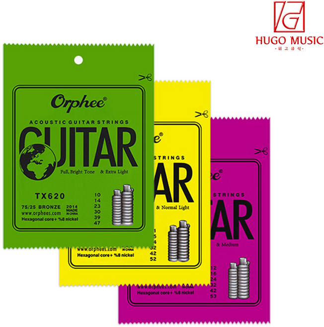 위고뮤직 Orphee 통기타줄 010-047 011-052 012-053 기타줄 어쿠스틱 스트링, TX630(011-052), 1개
