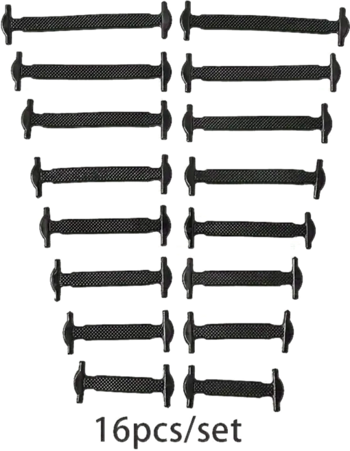 매듭 없는 고탄성 실리콘 운동화 신발끈 16p 세트