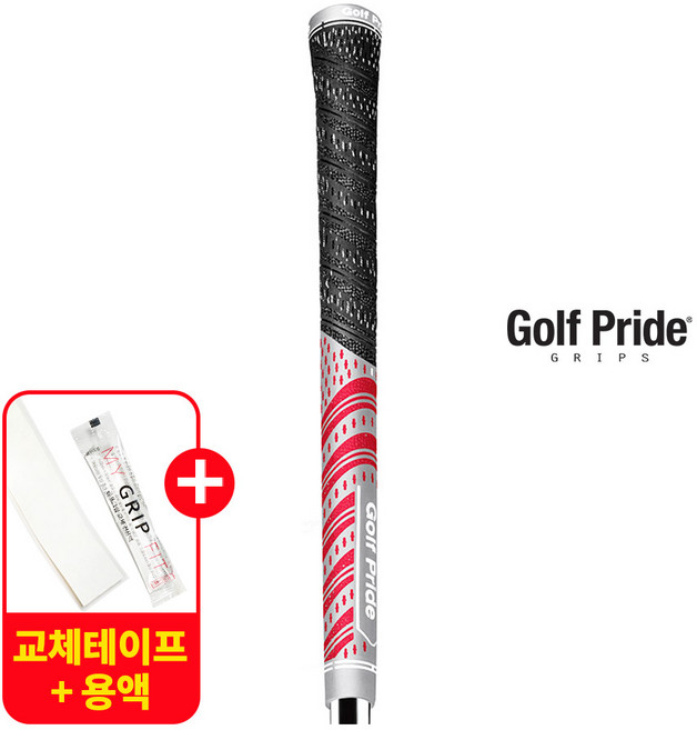 골프프라이드그립 MCTS-60R 그레이/레드 골프그립 교체용품 증정, 1개, 단일