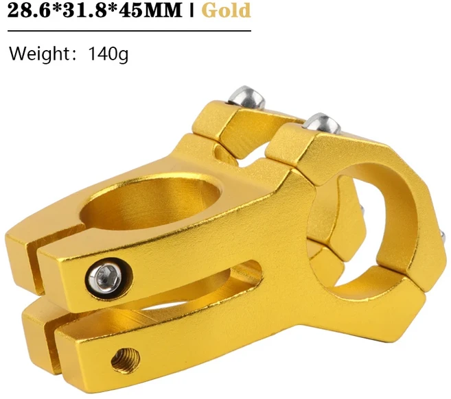 스템 MTB 스템 파워 자전거 로드 숏 파워 산악자전거 핸들바 스템 31.845MM 25.435MM 라이저 핸들, 07 31.8x45 Gold
