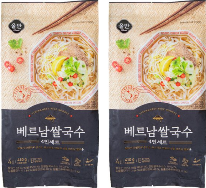 신세계푸드 올반 베트남쌀국수 4인 410g, 2개
