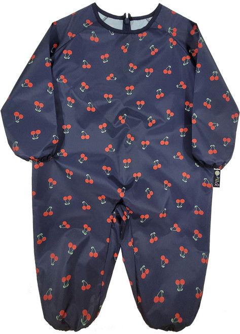 플리에 아동용 지퍼형 전신 방수 가운, 곤색체리