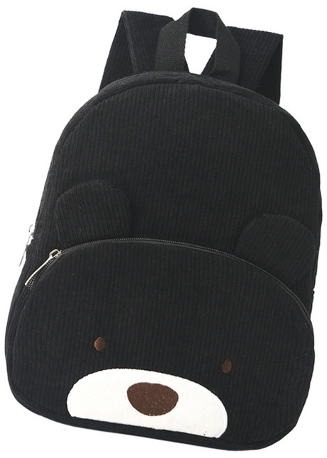귀여운 곰돌이 디자인 대용량 책가방 편안한 어깨끈을 가진 학생용 코듀로이 백팩