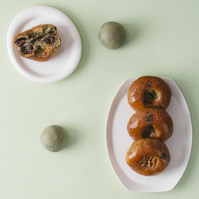 [카페노리] 냉동생지 - 쑥떡 만난 단팥빵, 1개