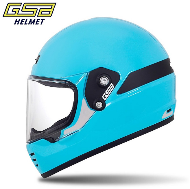 GSB V63 復古越野機車安全帽, 芙尼藍,3XL(61-62CM)