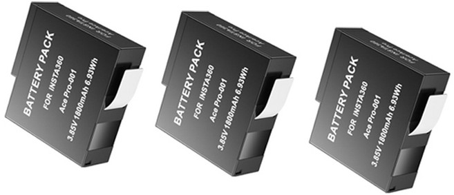 Insta360 Ace Pro & 스포츠 카메라 전원 액세서리 용 1800mAh 기존 gopyks 배터리/3 슬롯 고속 충전기 허브, 3 Battery, 1개