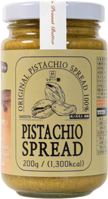 100% 무첨가 스무스 피스타치오버터 200g 스프레드 잼, 1개