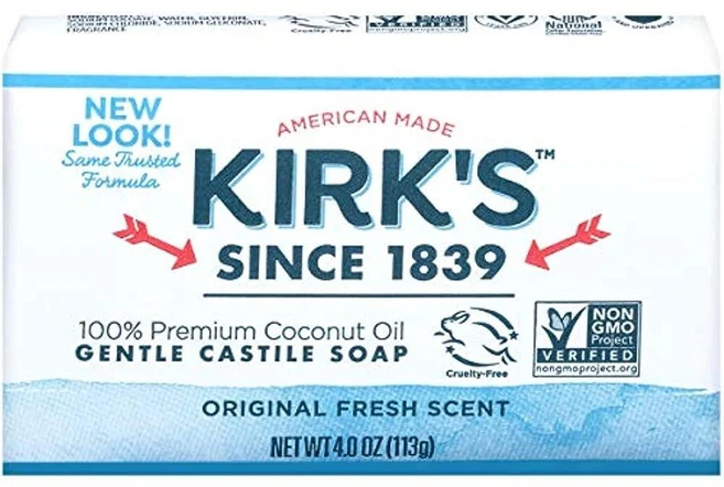 NATURAL 내추럴 Castile 바 비누 - Kirk's 카스티야 천연 코코 118.3ml(4온스) 5팩 199200, NATURAL 내추럴 Castile 바 비누 - Kir - 쿠팡