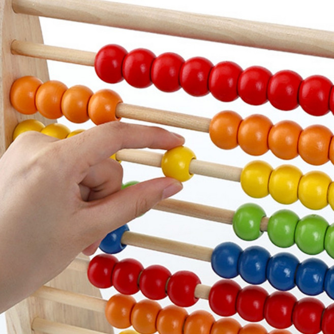 구슬 숫자세기 놀이 구슬판 원목 구슬 옮기기 주판 학습 유아 어린이 교구 산수공부 덧셈 뺄셈 어린이집 수학 연산 지능발달 교구, 1세트