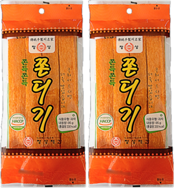 정성제과 쫀득쫀득 쫀디기, 95g, 2개