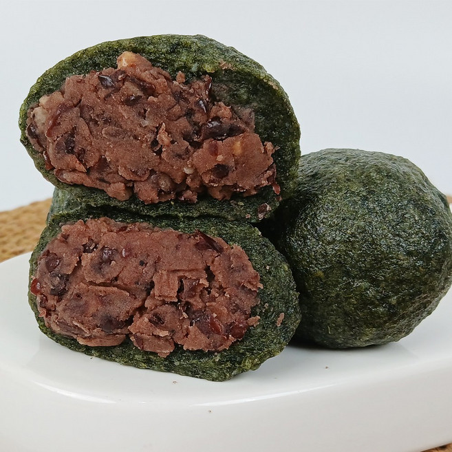 맷돌쑥떡 해풍 제주 통팥 찹쌀 쑥 찰떡 인절미 무당 밥알 천연 관리 아침 대용, 90g, 10개