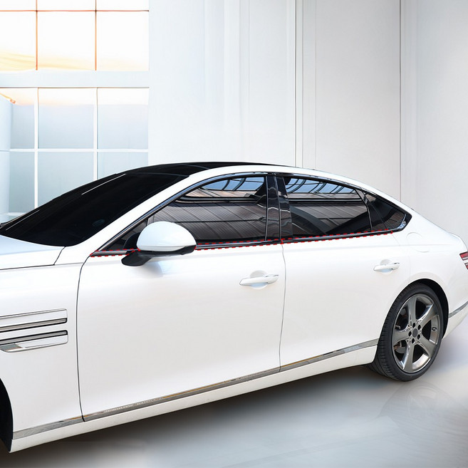 카스타 호환 G80 RG3 크롬 죽이기 튜닝 용품 윈도우몰딩 커버, 윈도우