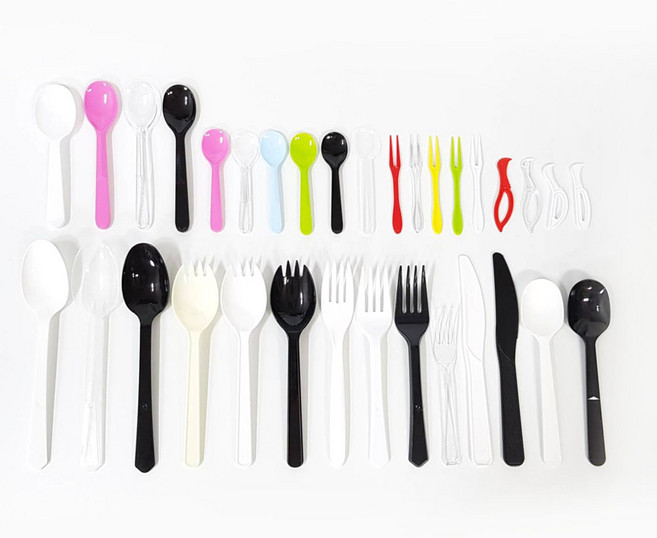 일회용 식기 종합 (1개) / 수저 스푼 포크 나이프 아이스크림 디저트 샐러드 용 플라스틱 벌크 개별 낱개 포장 배달 캠핑 테이크아웃 용기 반투명 백색 블랙, 아이스스푼.소.투명, (개별포장)(1개), 1개