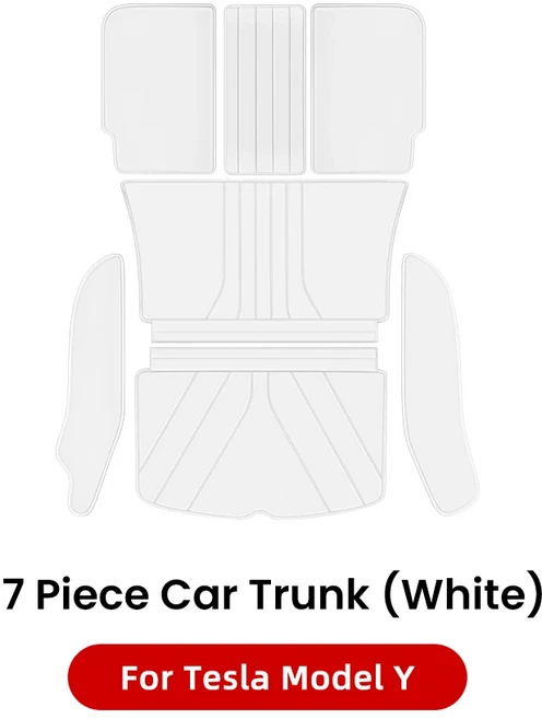 YZ 테슬라 모델용 고급 가죽 트렁크 매트 Y 커스텀 풀커버 방수 보호 자동차 2017-2025, 02 White