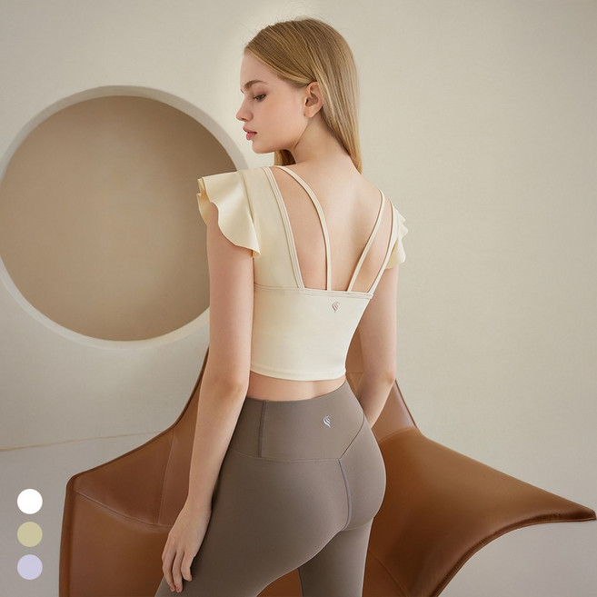 [콘치웨어] 멜로우 프릴 브라탑 3colors 필라테스 요가