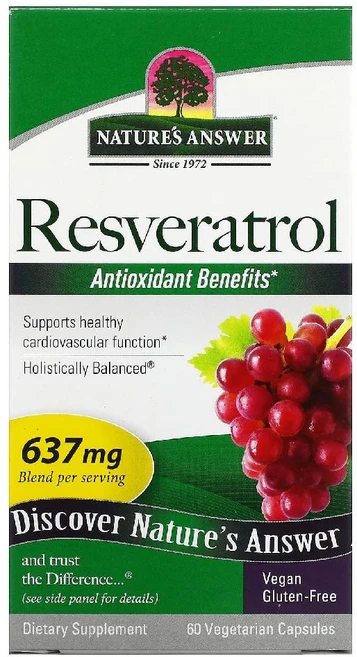 네이쳐스앤서 레스베라트롤 637mg 60캡슐 일본장초 라스베라트롤, 60정, 1개 - 쿠팡