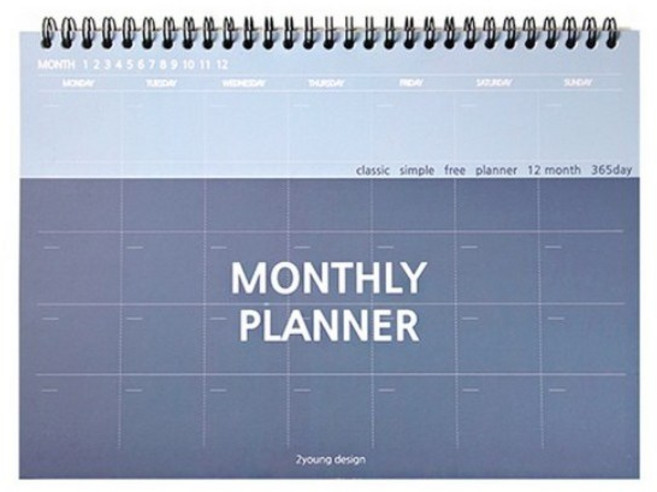 투영디자인 컬러 데스크 먼슬리 플래너, 네이비, 1개