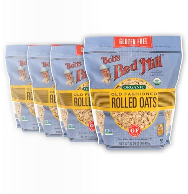 밥스 레드 밀 프리 유기농 옛날 방식 압착 귀리 32온스 Bob's Red Mill Gluten Free Organic Old Fashioned Rolled Oats 32oz, 1개