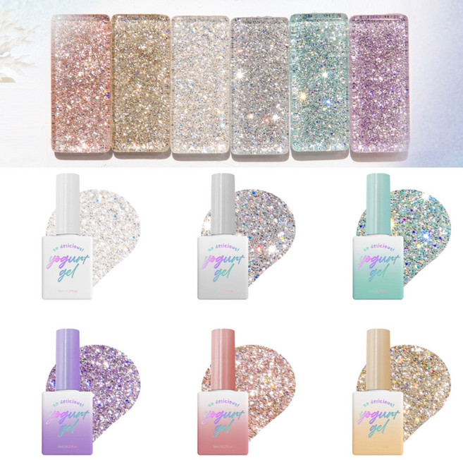 (BK유통) 요거트젤 뉴띵스 단품 1개 글리터젤네일, 글리터 22 (은빛물결)